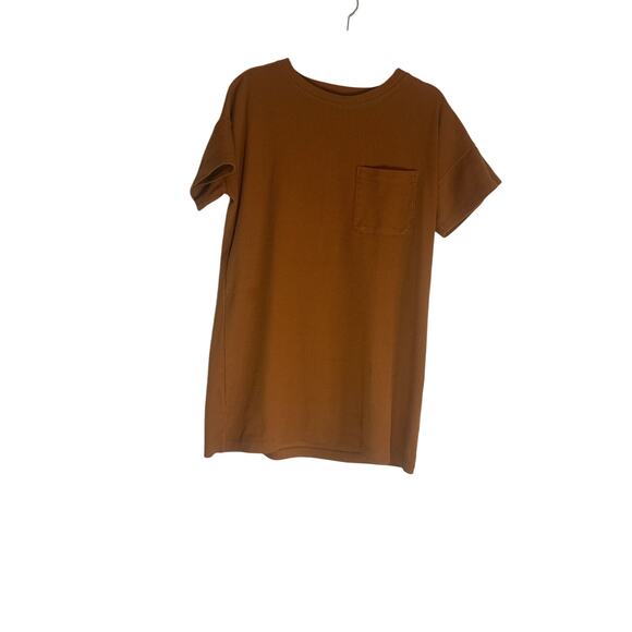 Madewell Women's Ribbed Pocket T-Shirt M Short Sleeve Casual Rust Brown - Picture 3 of 14